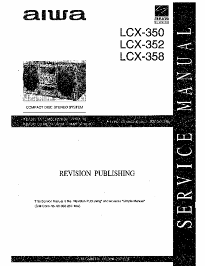 Aiwa LCX-350, LCX-352, LCX-358 Mechanism Service Mini Hifi System - Tape mech. 2ZM-1 R6, Cd mech. KSM2131 BDM - (21.174Kb) 10 Part File - pag. 36
